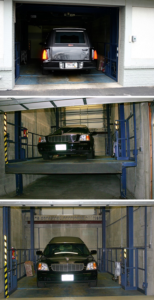 vehicle lift for funeral cars