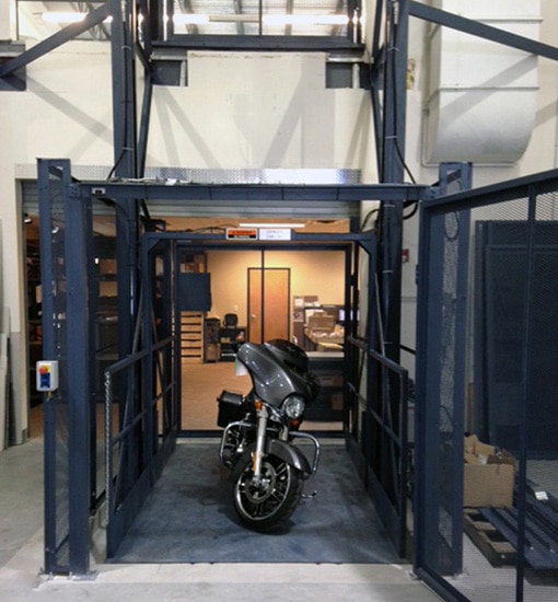 vertical lift for motorcycle dealer