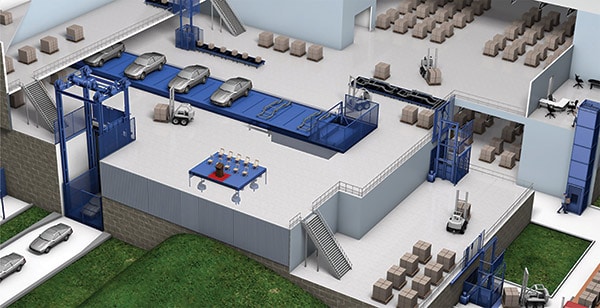 various applications for vertical reciprocating conveyors