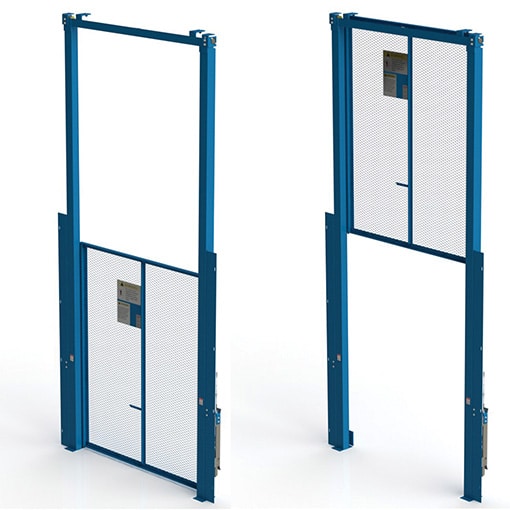 Vertical Acting gates for material lifts