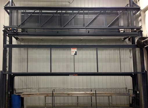 The vertical reciprocating conveyor cost of this piece of equipment was a bit higher since it was designed to move very large pieces of glass for windows.
