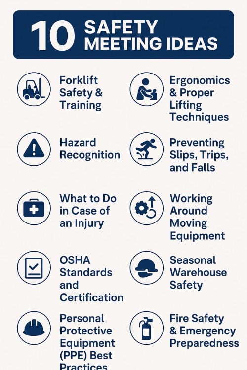 10 safety meeting ideas infographic